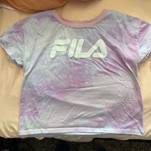Fila Tie Dye Cropped Tee Size M
